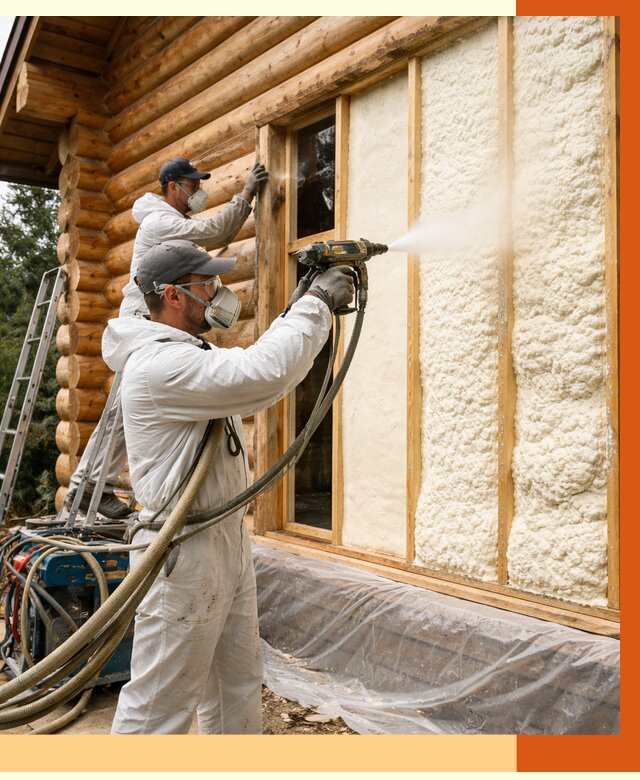 Утепление деревянного дома ППУ в Наро-Фоминске от 4303 руб/м2 | ТепломастерНр- — под ключ