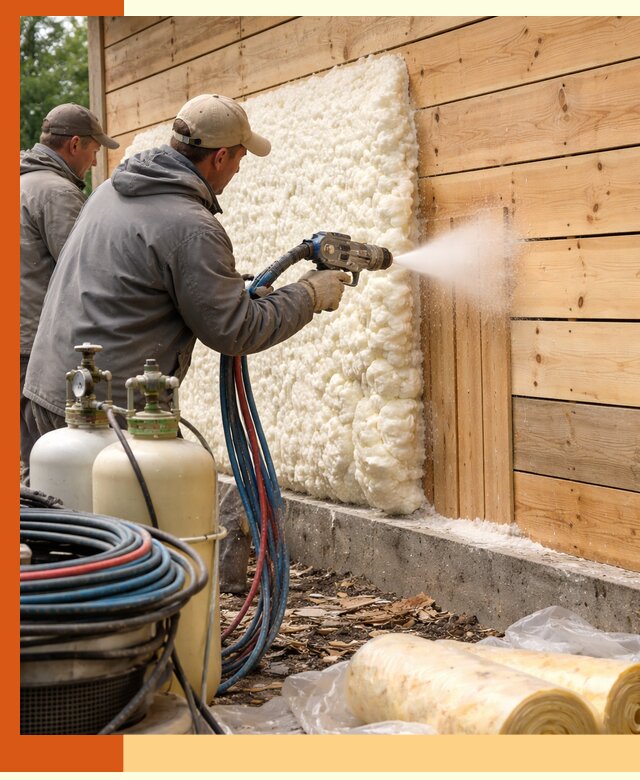 Утепление деревянного дома пенополиуретаном в Наро-Фоминске