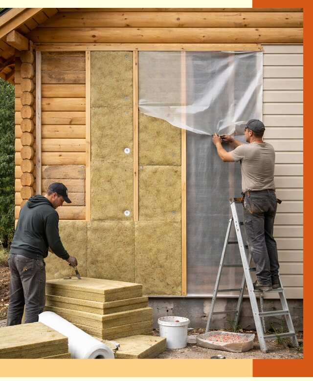 Утепление дома из бруса в Наро-Фоминске от 3842 руб./м2 — работы под ключ | ТепломастерНр-