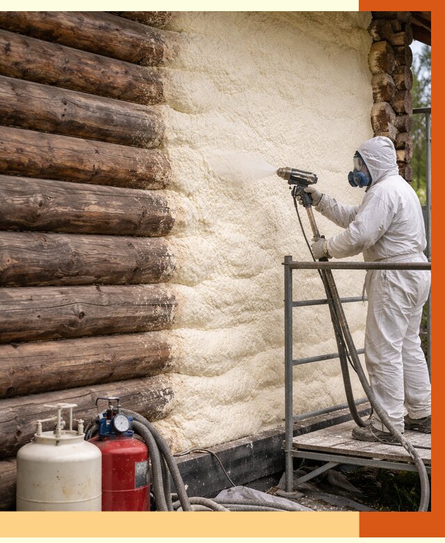 Утепление бревенчатого дома ППУ в Наро-Фоминске под ключ от 6403 руб. | ТепломастерНр-