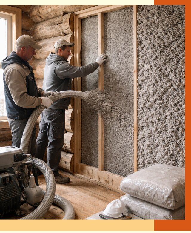 Утепление бревенчатого дома эковатой в Наро-Фоминске от 2817 руб. | ТепломастерНр-