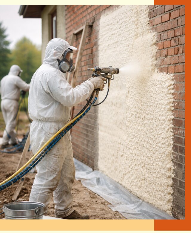 Утепление кирпичного дома ППУ в Наро-Фоминске под ключ от 6659 руб. | ТепломастерНр-