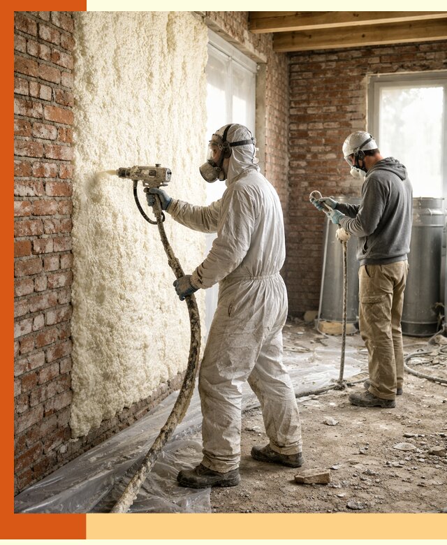 Утепление кирпичного дома пенополиуретаном в Наро-Фоминске