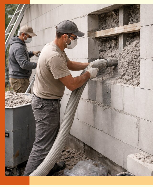 Утепление дома из газобетона эковатой в Наро-Фоминске