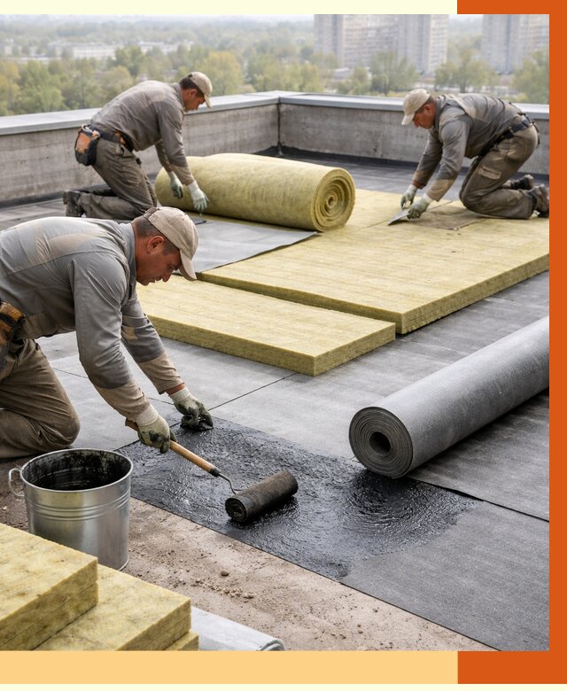 Утепление плоской крыши в Наро-Фоминске от 7376 руб./м2 под ключ | ТепломастерНр-