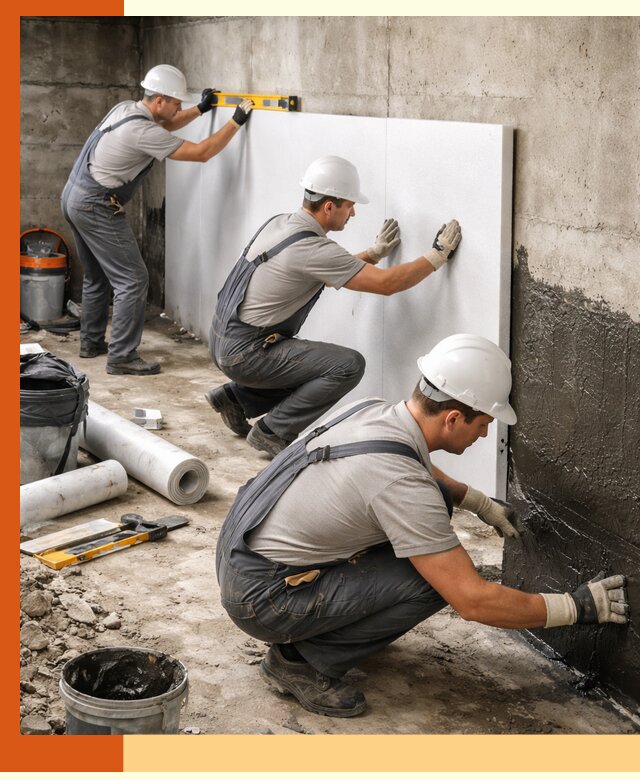 Утепление фундамента изнутри профессионально в Наро-Фоминске