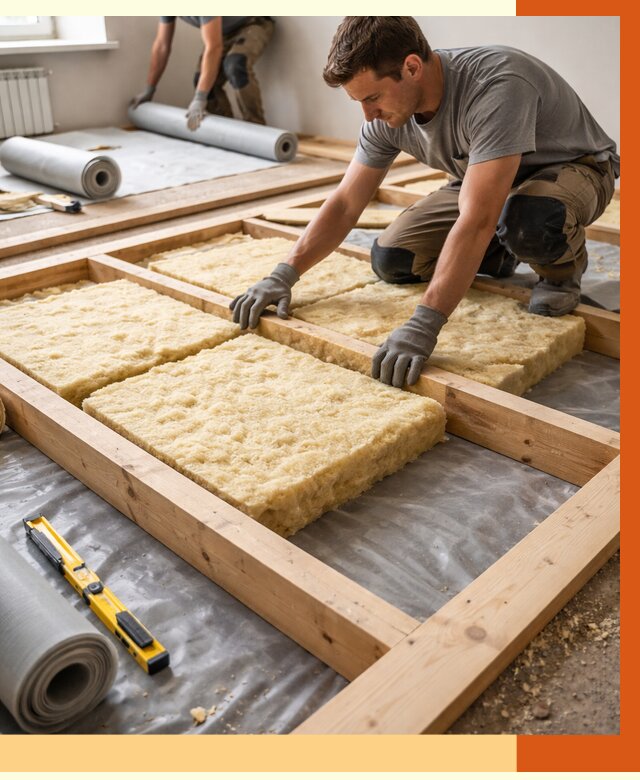 Утепление деревянного пола в Наро-Фоминске от 1537 руб./м2 под ключ | ТепломастерНр-