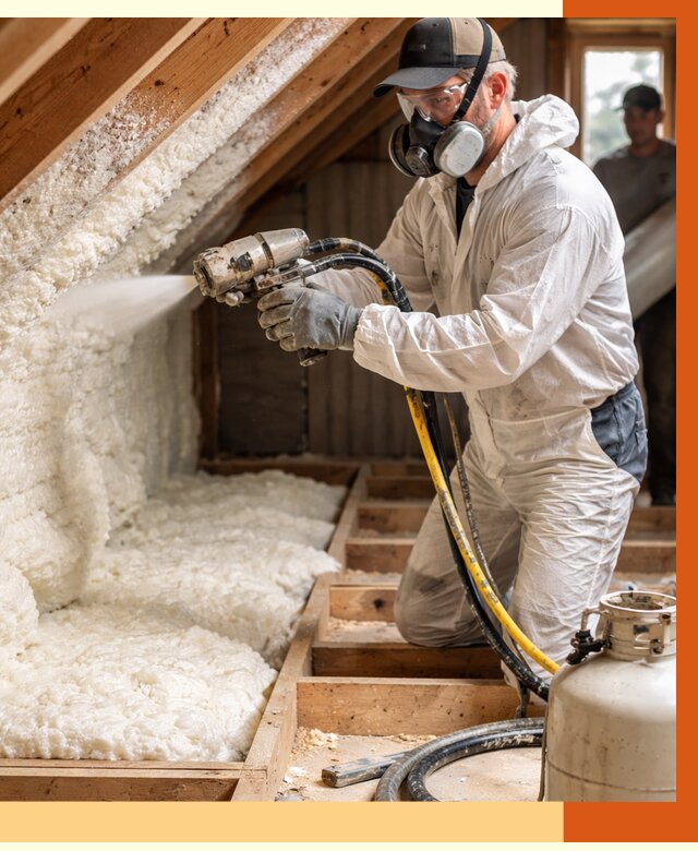 Утепление чердака ППУ в Наро-Фоминске от 8831 руб./м2 — услуга под ключ | ТепломастерНр-