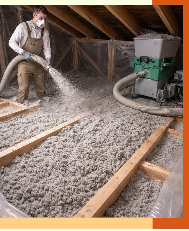 Утепление чердака эковатой в Наро-Фоминске от 1486 руб/м2 — заказать у ТепломастерНр-