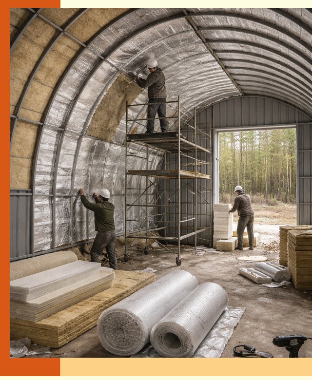 Утепление арочного ангара под ключ в Наро-Фоминске