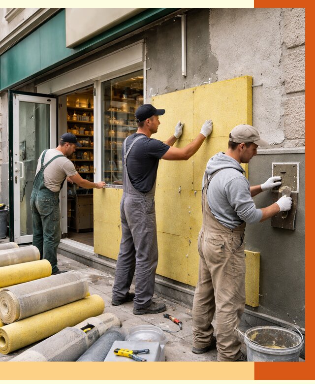 Утепление магазина в Наро-Фоминске от 4610 руб/м2 — цена, стены и снаружи | ТепломастерНр-