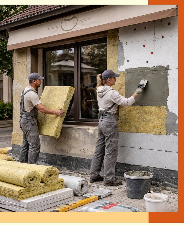 Утепление кафе в Наро-Фоминске от 4303 руб/м2 — комплексно под ключ | ТепломастерНр-