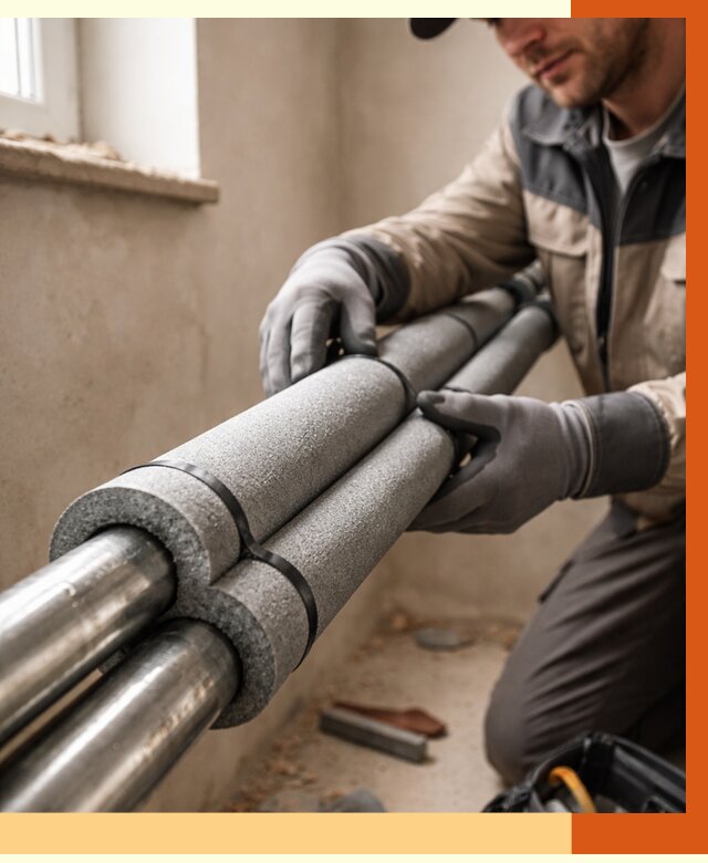 Утепление труб отопления в Наро-Фоминске от 2920 руб. за м² — услуги под ключ | ТепломастерНр-