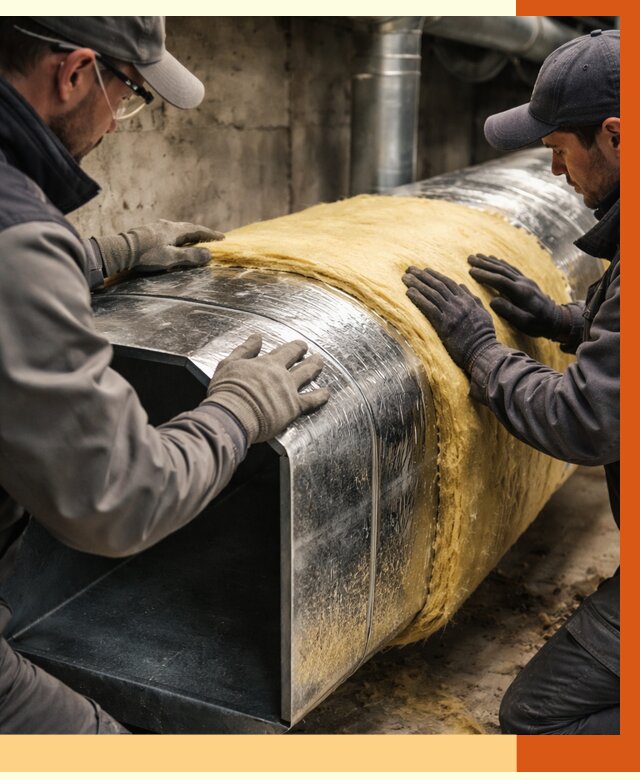 Утепление воздуховодов в Наро-Фоминске от 4303 руб. — теплоизоляция вентиляции | ТепломастерНр-