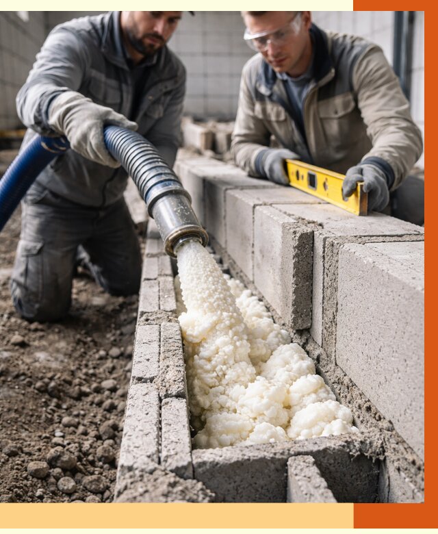 Заполнение колодцевой кладки ППУ в Наро-Фоминске от 4303 руб. за м2 | ТепломастерНр-