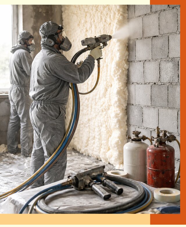 Утепление блочной стены ППУ в Наро-Фоминске от 4354 руб./м² — ТепломастерНр-