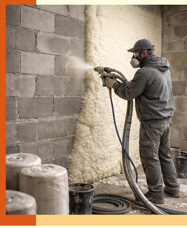 Утепление блочной стены ППУ в Наро-Фоминске качественно и надёжно