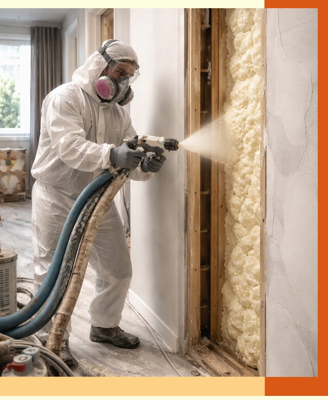 Межстеновое утепление ППУ в Наро-Фоминске от 2817 руб/м2 — межстенное утепление под ключ | ТепломастерНр-