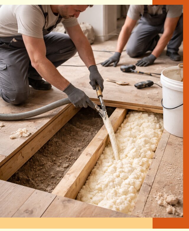 Заполнение пустот пола в Наро-Фоминске от 2766 руб. — утепление пустот пола под ключ | ТепломастерНр-