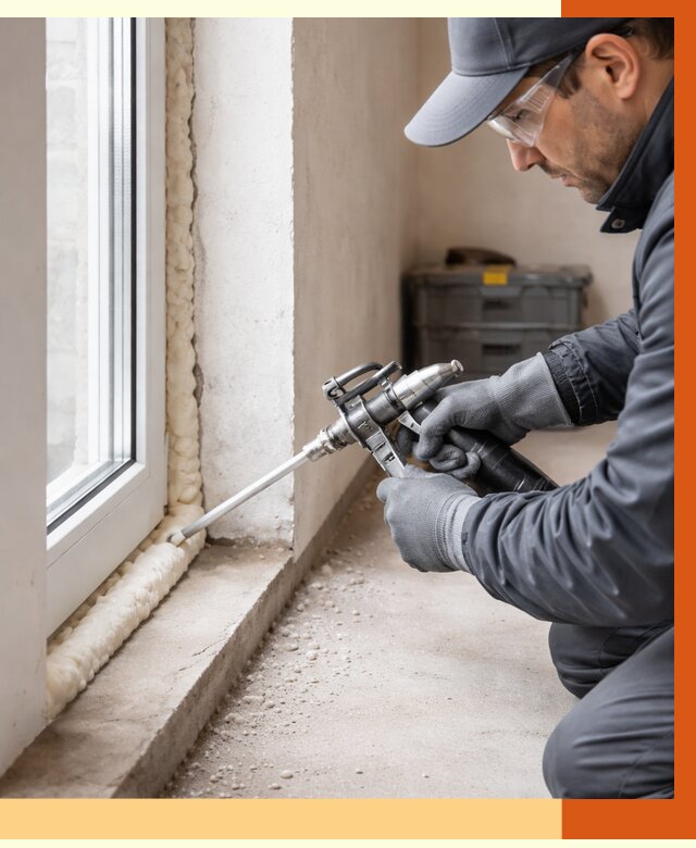 Герметизация стыков ППУ в Наро-Фоминске от 1690 руб. за м2 — утепление примыканий под ключ | ТепломастерНр-