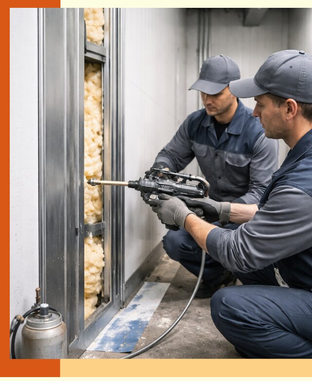 Заполнение пустот холодильных панелей в Наро-Фоминске специализированной пеной