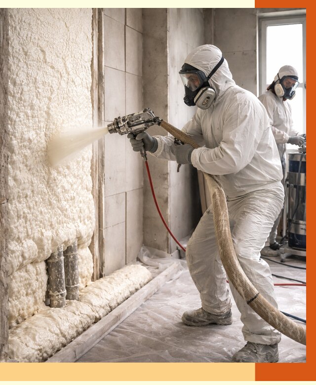 Напыление пенополиуретана в Наро-Фоминске от 7684 руб./м2 — услуги и монтаж ППУ | ТепломастерНр-