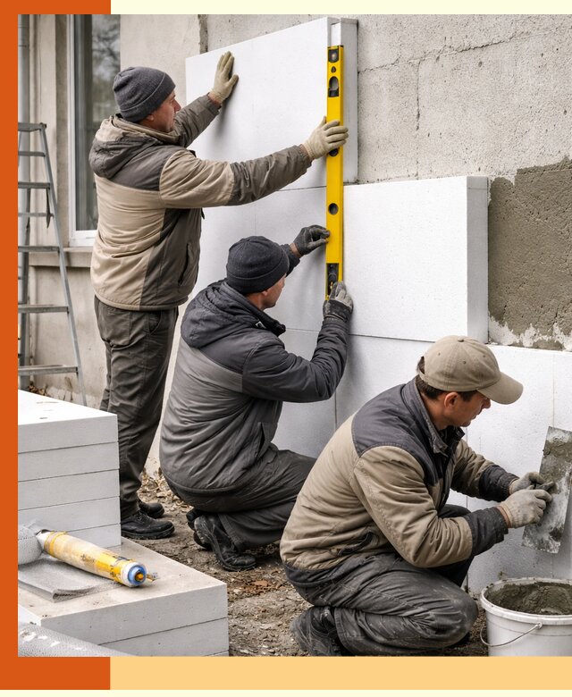 Утепление пенопластом наружных стен и фасадов в Наро-Фоминске