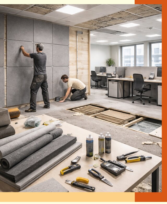 Профессиональная шумоизоляция офиса в Наро-Фоминске от 6915 руб. за м2 | ТепломастерНр-