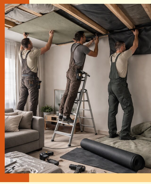 Шумоизоляция потолка в Наро-Фоминске — профессиональное устранение шумов