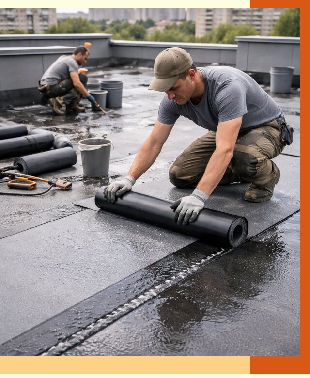 Гидроизоляция плоской кровли в Наро-Фоминске от 4610 руб./м2 — профессионально | ТепломастерНр-