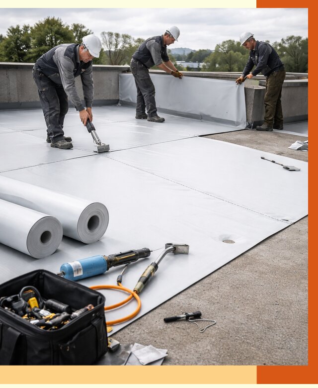 Гидроизоляция мембранной кровли в Наро-Фоминске от 7684 руб./м² — профессионально | ТепломастерНр-