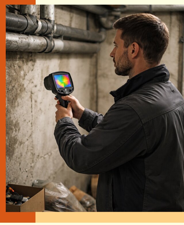 Тепловизионное обследование подвала в Наро-Фоминске для поиска утечек тепла