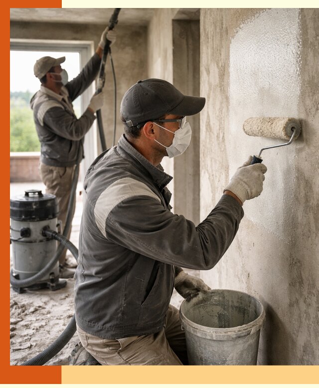 Подготовка поверхности под напыление утеплителя в Наро-Фоминске