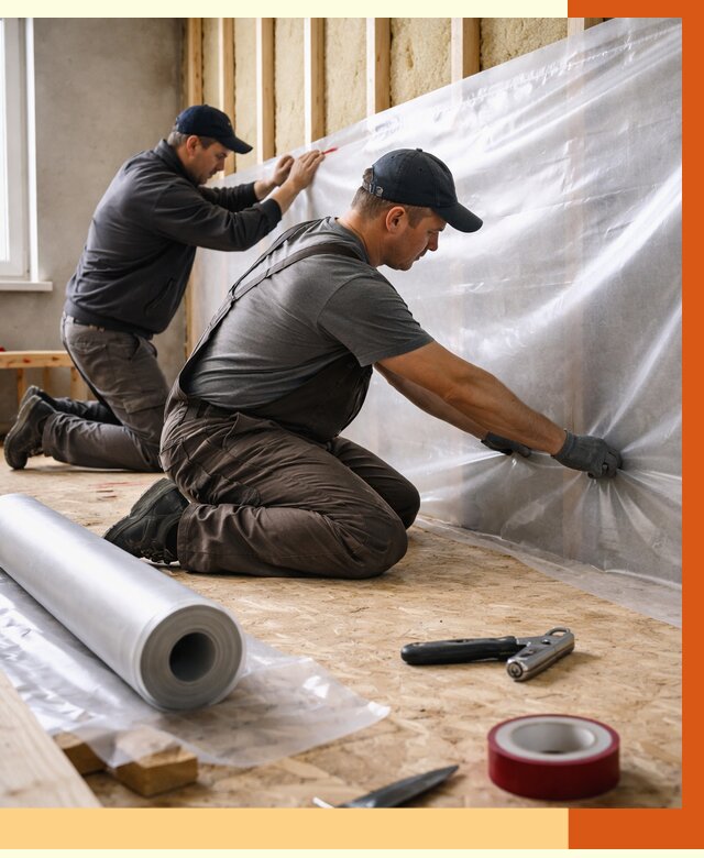 Монтаж пароизоляции в Наро-Фоминске от 2561 руб. — установка и укладка под ключ | ТепломастерНр-