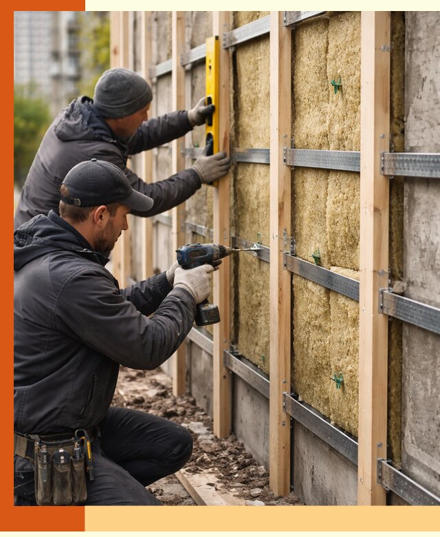 Монтаж обрешетки под утепление зданий и квартир в Наро-Фоминске